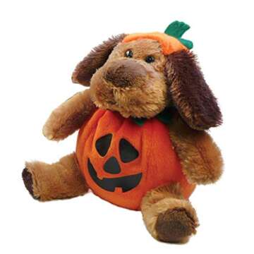 Plushland Halloween Plush Stuffed Animal Puppy Dog in Pumpkin Costume- Soft Toy - Gifts for Kids - 9...