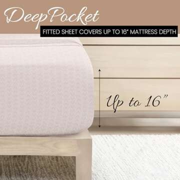 Linen Market Double-Brushed Patterned Microfiber Queen Sheet Set 4 Piece – Oeko-TEX Certified Ultra Soft & Wrinkle-Free - 16" Deep Pocket Sheets - Easy Care Queen Size - Classic in Pink
