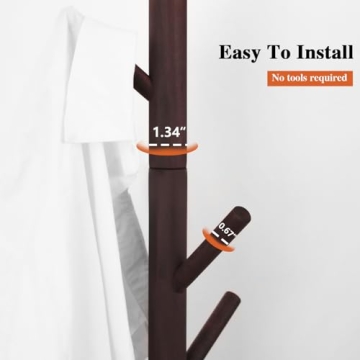 Z&L HOUSE Freestanding Coat Rack with Adjustable Height