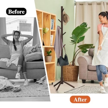 Z&L HOUSE Freestanding Coat Rack with Adjustable Height