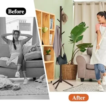 Z&L HOUSE Freestanding Coat Rack with Adjustable Height