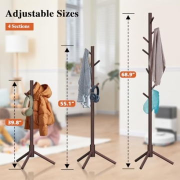 Z&L HOUSE Freestanding Coat Rack with Adjustable Height