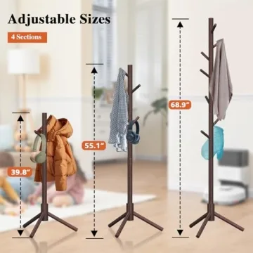 Z&L HOUSE Freestanding Coat Rack with Adjustable Height