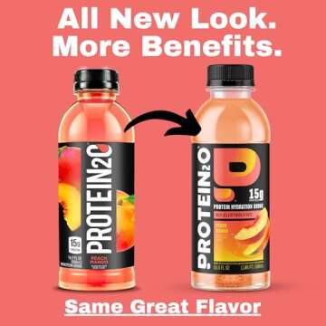 Protein2o 15g Whey Protein Isolate Infused Water, Ready To Drink, Gluten Free, Lactose Free, No Artificial Sweeteners, Flavor Fusion Variety Pack, 16.9 oz Bottle (Pack of 12)