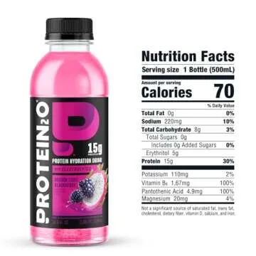 Protein2o 15g Whey Protein Isolate Infused Water, Ready To Drink, Gluten Free, Lactose Free, No Artificial Sweeteners, Flavor Fusion Variety Pack, 16.9 oz Bottle (Pack of 12)