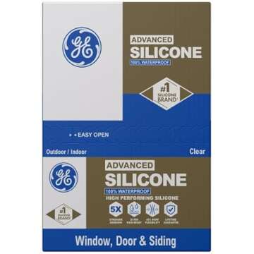 GE Advanced Silicone Caulk for Window & Door - Top Waterproof Sealant, Pack of 12