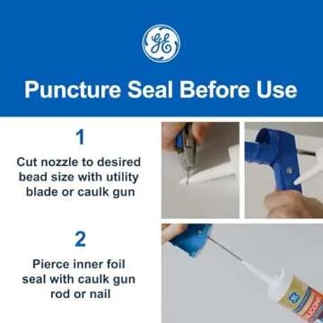 GE Advanced Silicone Caulk - 100% Waterproof Sealant