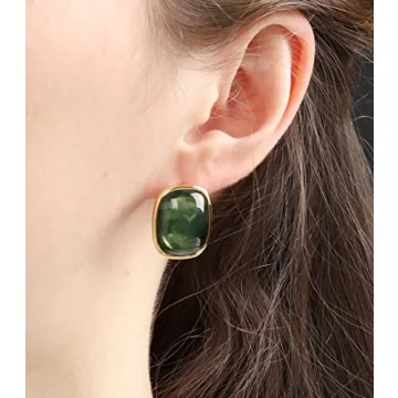 M.DUN Stylish Rectangle Abalone Studs - Hypoallergenic Jewelry