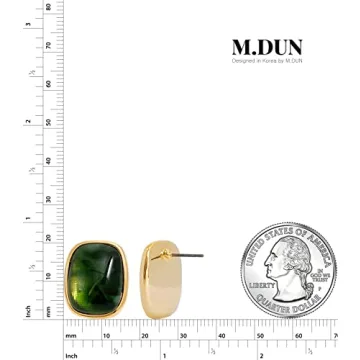 M.DUN Stylish Rectangle Abalone Studs - Hypoallergenic Jewelry