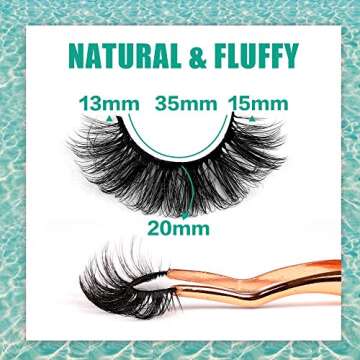 ALICROWN Mink Lashes - 5D Fluffy Crossed Natural Volume Lashes Pack