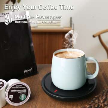 Candle & Coffee Warmer for Desk with Auto Shut Off