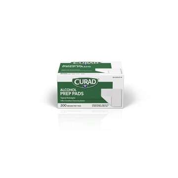 Curad Alcohol Prep Pads, 70% Alcohol, 1000 Count (5 Boxes 200 CT/EA)