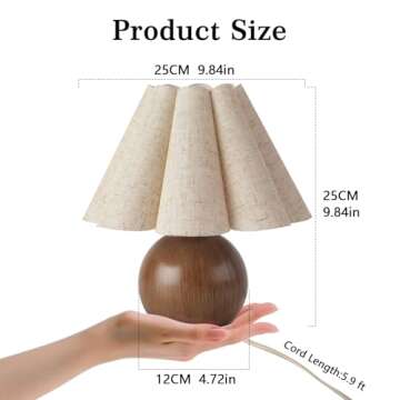 Ziqqeelam Small Farmhouse Table Lamp for Bedroom