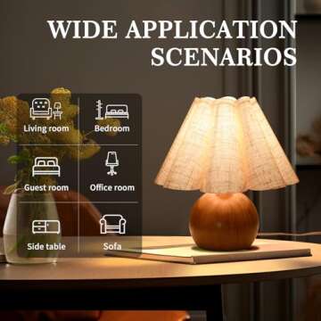 Ziqqeelam Small Farmhouse Table Lamp for Bedroom