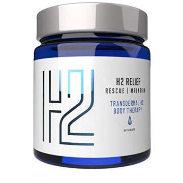 H2 Relief Molecular Hydrogen Bath Soak, 60 Effervescent Bath Tablets That Promote Relaxation and Recovery from Sore Muscles, Aches, Pains and Sprains