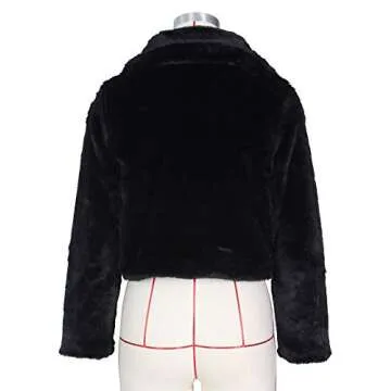 Chic Nihsatin Faux Fur Cropped Jacket for Women