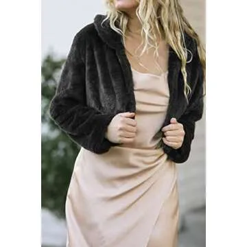 Chic Nihsatin Faux Fur Cropped Jacket for Women