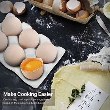 Ceramic Egg Tray - Decorative Storage for Kitchen