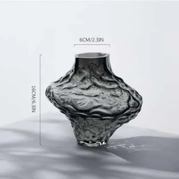 Stylish Gray Glass Vase for Home and Event Decor