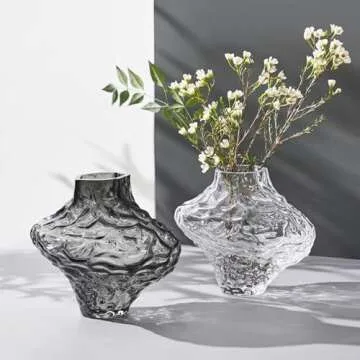 Stylish Gray Glass Vase for Home and Event Decor