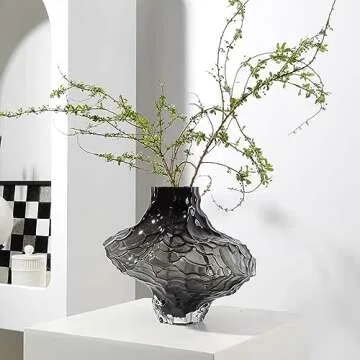 Stylish Gray Glass Vase for Home and Event Decor