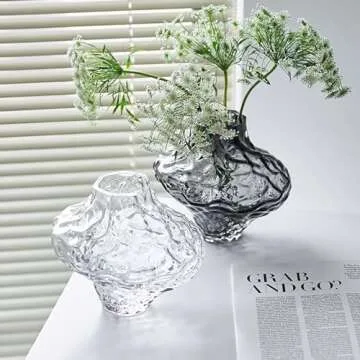 Stylish Gray Glass Vase for Home and Event Decor