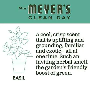 MRS. MEYER'S CLEAN DAY Exfoliating Body Scrub, Sugar Scrub that Leaves Skin Feeling Hydrated & Fresh, Made with Essential Oils, Basil, 8 oz