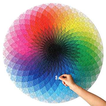 Moruska 1000 Piece Puzzles for Adults Teen - Gradient Color Rainbow Large Round Jigsaw Puzzle Diffic...