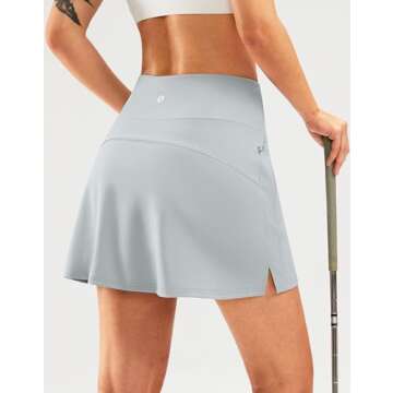 SANTINY 16" High Waisted Golf Skorts for Women - Stylish Athletic Wear with Pockets