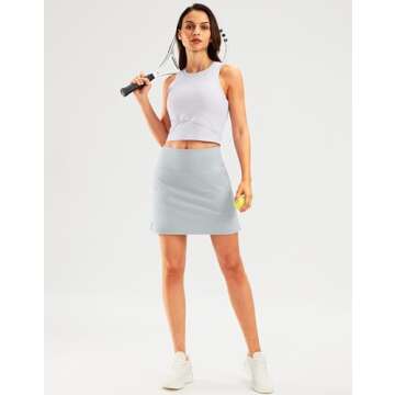 SANTINY Golf Skorts for Women with Zipper Pockets