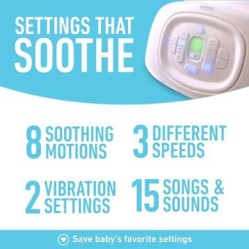 Graco Sense2Soothe 2-in-1 Baby Swing and Portable Rocker with Cry Detection Technology - Sailor