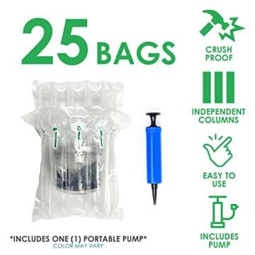 Innovative Haus Pack of 25 7 Inch x 8 Inch Inflatable Air Pillow Pouch Protectors with Free Pump for...