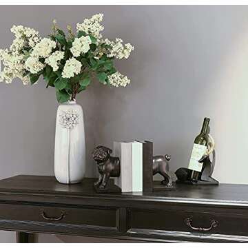 Decorative Figurine Pug Dog Bookends - Decorative Book Stoppers for Heavy Books Movies Magazines Video Games Accessory 2Pcs 9.3 * 5.1 * 8 Inch Newman House Studio