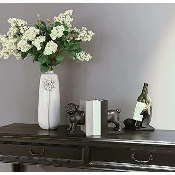 Decorative Figurine Pug Dog Bookends - Decorative Book Stoppers for Heavy Books Movies Magazines Video Games Accessory 2Pcs 9.3 * 5.1 * 8 Inch Newman House Studio