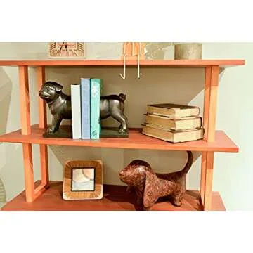 Decorative Figurine Pug Dog Bookends - Decorative Book Stoppers for Heavy Books Movies Magazines Video Games Accessory 2Pcs 9.3 * 5.1 * 8 Inch Newman House Studio