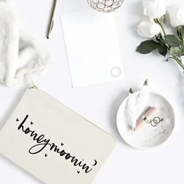 Honeymoonin' Wedding Cosmetic Bag for Brides and Travel