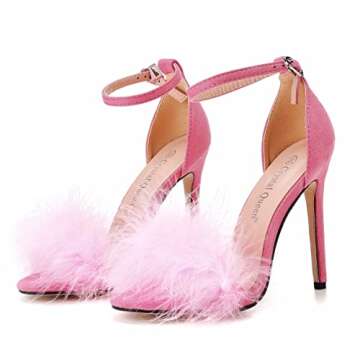 Elegant Size 12 Stiletto Heels with Feather Details