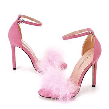 Elegant Size 12 Stiletto Heels with Feather Details