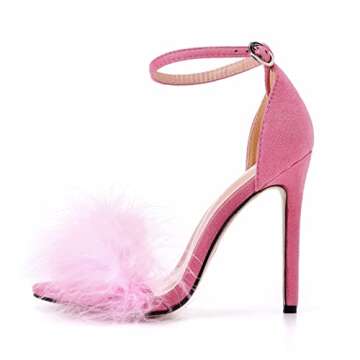 Elegant Size 12 Stiletto Heels with Feather Details