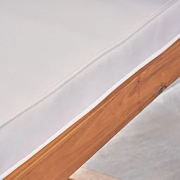 David Outdoor Acacia Wood Rocking Chair Set - Teak/Cream