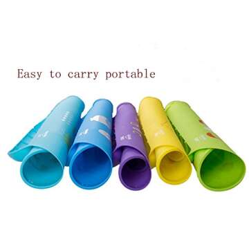 Tiny Diner Portable Silicone Placemat, Kids Dinnerware Table Mat,Baby Washable Food Placemat (Green)