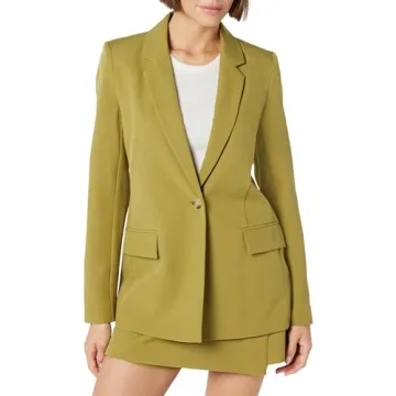 The Drop Women's Blake Long Blazer - Versatile Olive Oil Fashion Staple