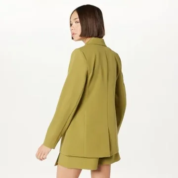 The Drop Women's Blake Long Blazer in Olive Oil