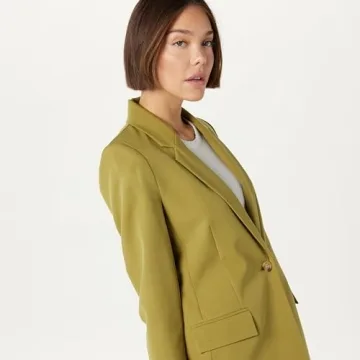 The Drop Women's Blake Long Blazer in Olive Oil