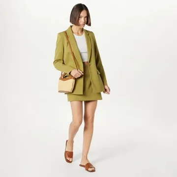 The Drop Women's Blake Long Blazer in Olive Oil