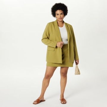 The Drop Women's Blake Long Blazer in Olive Oil