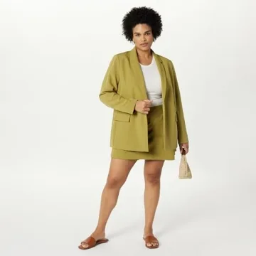 The Drop Women's Blake Long Blazer in Olive Oil