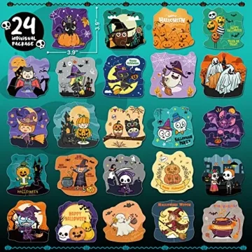 Halloween Jigsaw Puzzles 24 Pack for Kids Trick or Treat Gift