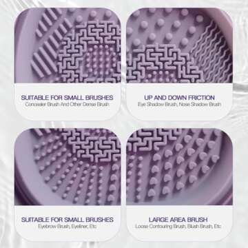 Silicone Foldable Makeup Brush Cleaner, Brush Scrubber Bowl, Portable Washing Tool Cosmetic Brush Cleaner (Pink)