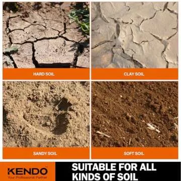 KENDO Auger Drill Bit for Planting Set of 4, Garden Ground Earth Spiral Drill Bits and Bulb Planter Tool for 3/8" Hex Drive Drill, for Post Hole Digger, Bulb Bedding Digging, Plant Rapid Planter